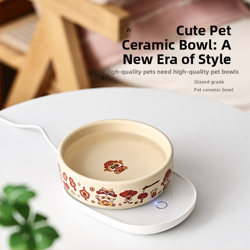 Κεραμικό μπολ νερού και φαγητού γάτας με αυτόματη τροφοδοσία και νερό σε σταθερή θερμοκρασία (Υλικό: Κεραμικό; Προέλευση: Κουαντζόου; Αυτόματη τροφοδοσία: Ναι; Συσκευασία: 36 τεμάχια)