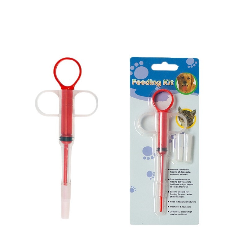 Τροφοδότης τύπου ώθησης για κατοικίδια, κατάλληλος για γάτες και σκύλους, διπλής χρήσης ξηρή/υγρή τροφή, πλαστικό