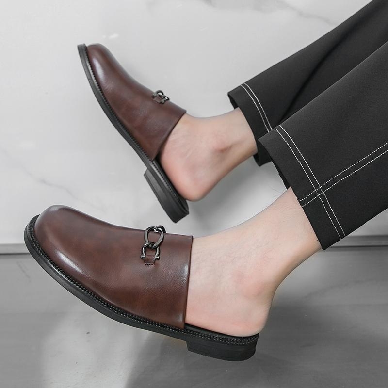 Muške slip-on kožne loaferice od nubuka, šivana konstrukcija, rimski stil, proljeće 2026