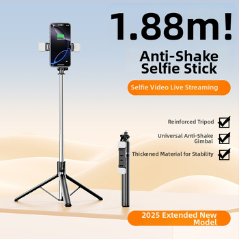 Selfie tyč s integrovaným podlahovým statívom (X6 rozšírená verzia) – nerezová oceľ + ABS, Bluetooth diaľkový, stabilizácia obrazu, možnosť prispôsobenia