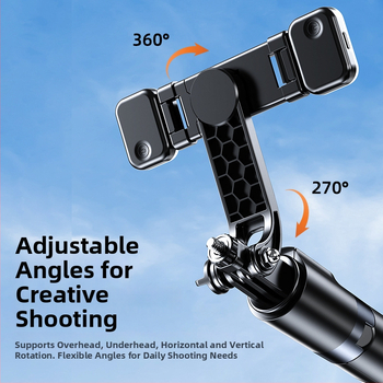 Selfie tyč s integrovaným podlahovým statívom (X6 rozšírená verzia) – nerezová oceľ + ABS, Bluetooth diaľkový, stabilizácia obrazu, možnosť prispôsobenia