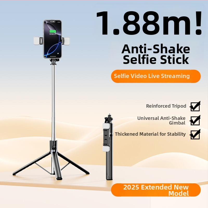 Selfie tyč s integrovaným podlahovým statívom (X6 rozšírená verzia) – nerezová oceľ + ABS, Bluetooth diaľkový, stabilizácia obrazu, možnosť prispôsobenia