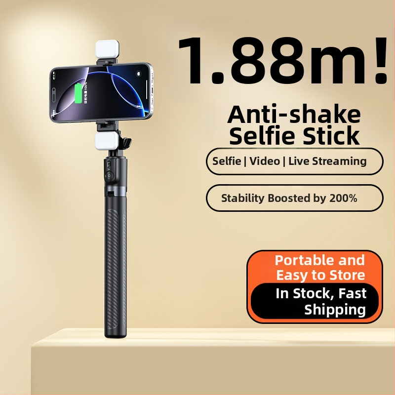 Selfie tyč s integrovaným podlahovým statívom (X6 rozšírená verzia) – nerezová oceľ + ABS, Bluetooth diaľkový, stabilizácia obrazu, možnosť prispôsobenia