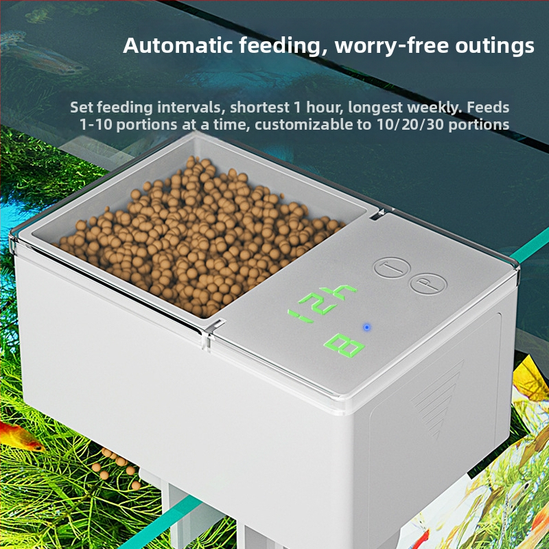 Peaceful Treasure Bluetooth WiFi αυτόματος ταϊστής ενυδρείου, 4 θύρες ταΐσματος, USB διεπαφή, απομακρυσμένος έλεγχος