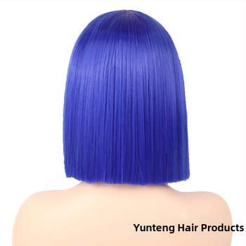 Perika kratka ravna kosa, bob s srednjom razdjelnom, model YT780, vlakna otporna na toplinu, mehanički postupak izrade, bez šiške