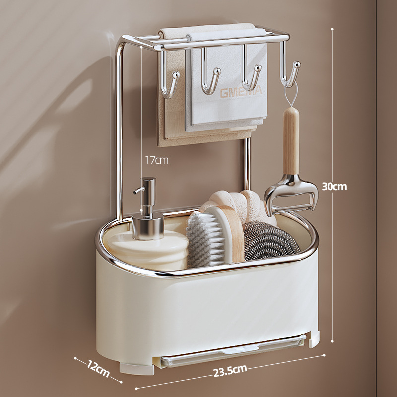 Okrugli metalni stalak za odvodnju, zidni kuhinjski organizator u nordijskom stilu