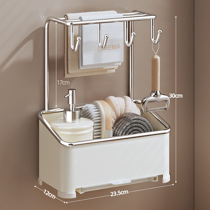 Okrugli metalni stalak za odvodnju, zidni kuhinjski organizator u nordijskom stilu