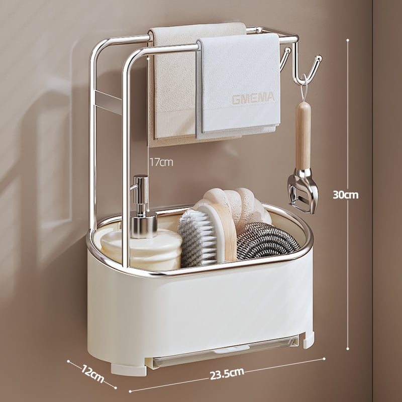 Okrugli metalni stalak za odvodnju, zidni kuhinjski organizator u nordijskom stilu