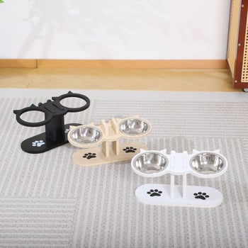 Tuokun Ξύλινη βάση για μπολ γάτας – Ρυθμιζόμενος τροφοδότης και δεξαμενή νερού