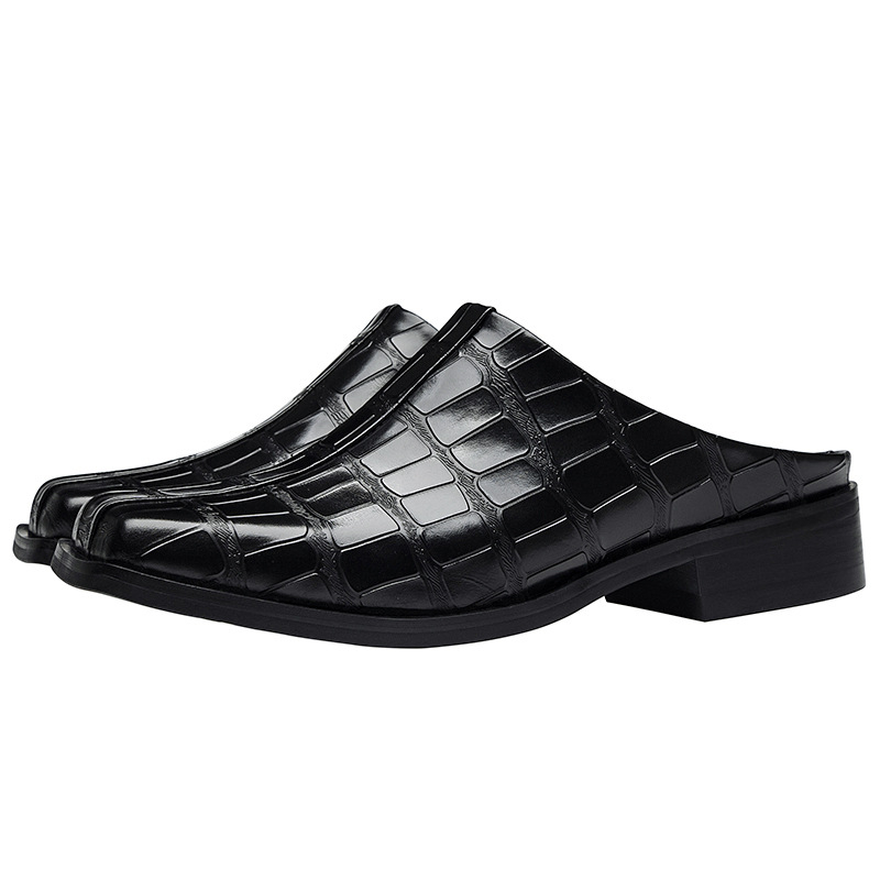 Muške slip-on cipele, britskog stila, s reljefnim uzorkom krokodila na kravljoj koži, gumeni potplat