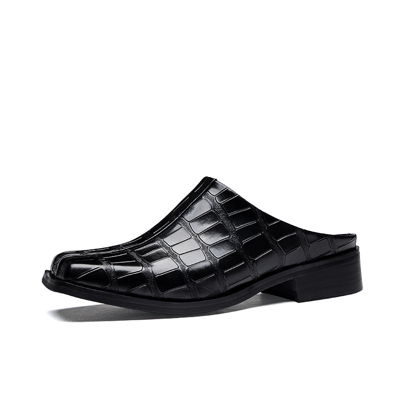 Muške slip-on cipele, britskog stila, s reljefnim uzorkom krokodila na kravljoj koži, gumeni potplat
