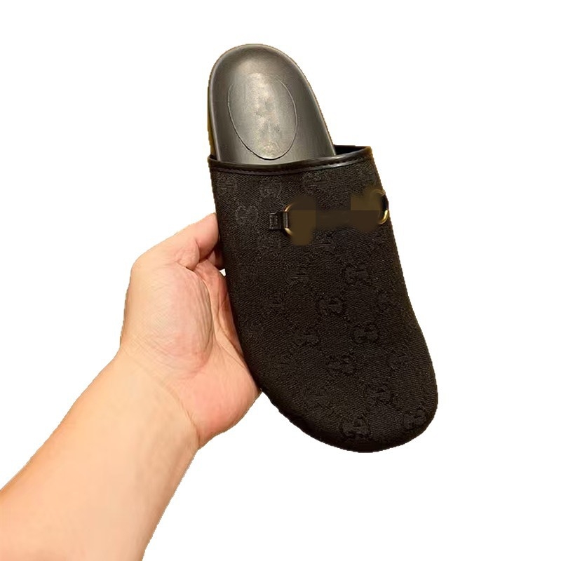 Muške kožne mule s otiskom slova G Family, Toe Cap, Slip-On, gumena potplat, jesen 2025