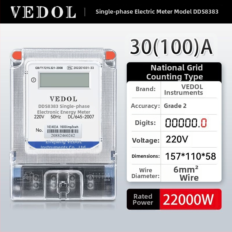 Digitálny inteligentný elektromer 220V, jednofázový, pre rezidenčné použitie