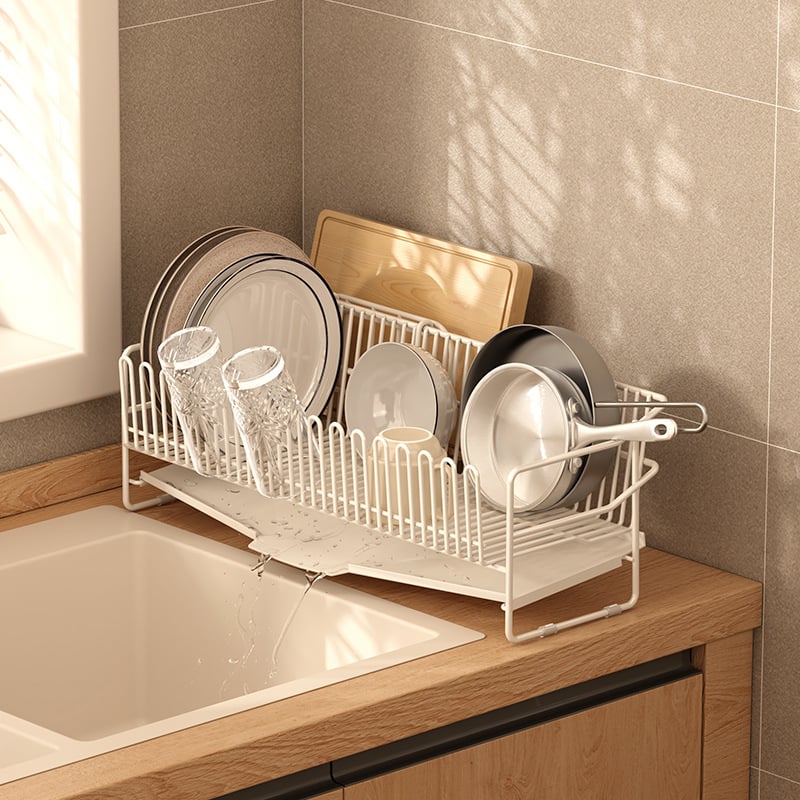 Odvodni stalak za posuđe za sudoper od nehrđajućeg čelika 304, kuhinjski stolni model, jednostavan i moderan stil