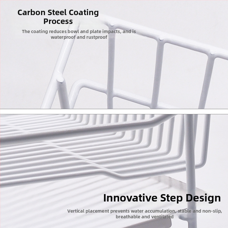 Odvodni stalak za posuđe za sudoper od nehrđajućeg čelika 304, kuhinjski stolni model, jednostavan i moderan stil