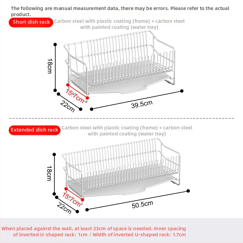Odvodni stalak za posuđe za sudoper od nehrđajućeg čelika 304, kuhinjski stolni model, jednostavan i moderan stil