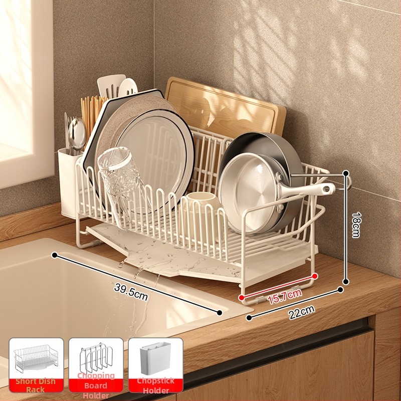 Odvodni stalak za posuđe za sudoper od nehrđajućeg čelika 304, kuhinjski stolni model, jednostavan i moderan stil