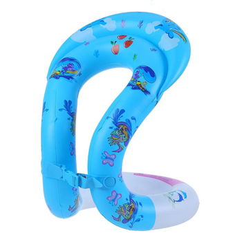 Детски надуваем пръстен за плуване с жилетка за плаване, карикатурен дизайн, екологичен PVC, удебелен PVC, за плуване и водни игри