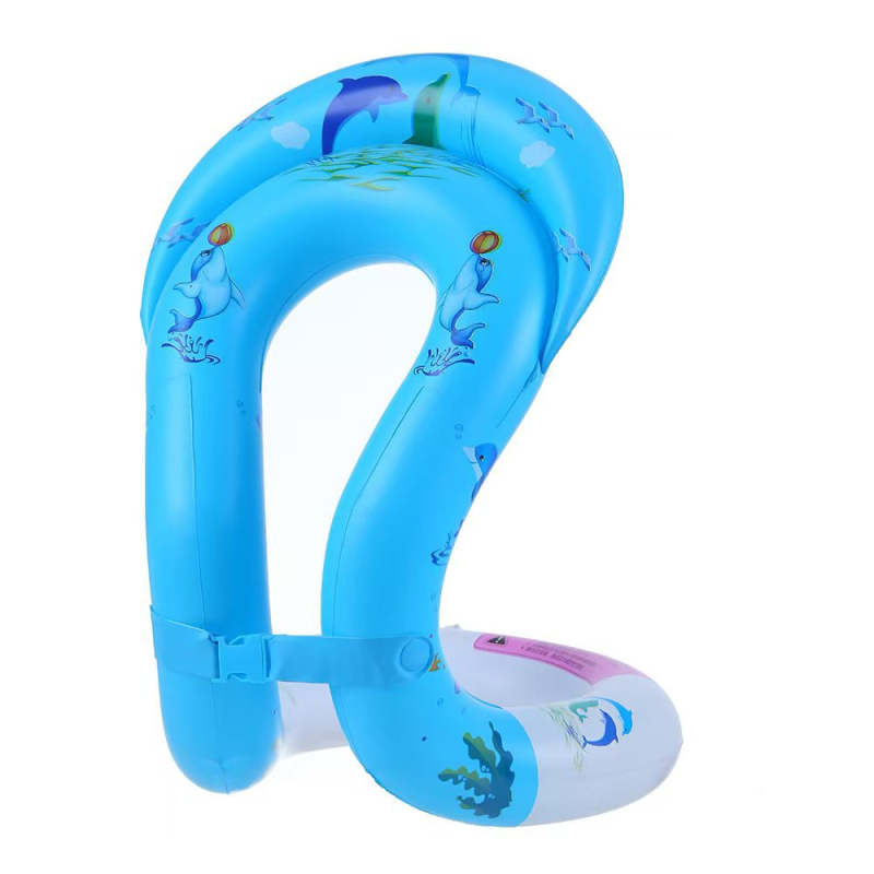 Детски надуваем пръстен за плуване с жилетка за плаване, карикатурен дизайн, екологичен PVC, удебелен PVC, за плуване и водни игри