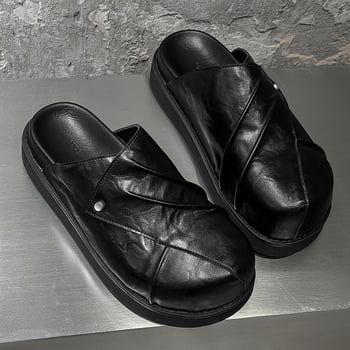 Muške papuče inspirirane Birkenstock, ručno izrađene, gumena potplata, ležerni stil