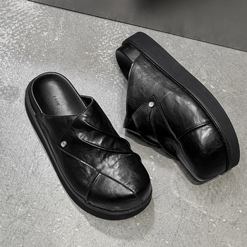 Muške papuče inspirirane Birkenstock, ručno izrađene, gumena potplata, ležerni stil