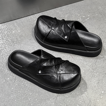 Muške papuče inspirirane Birkenstock, ručno izrađene, gumena potplata, ležerni stil