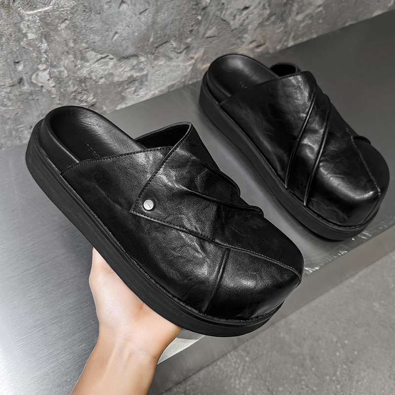 Muške papuče inspirirane Birkenstock, ručno izrađene, gumena potplata, ležerni stil