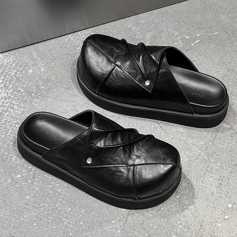 Muške papuče inspirirane Birkenstock, ručno izrađene, gumena potplata, ležerni stil