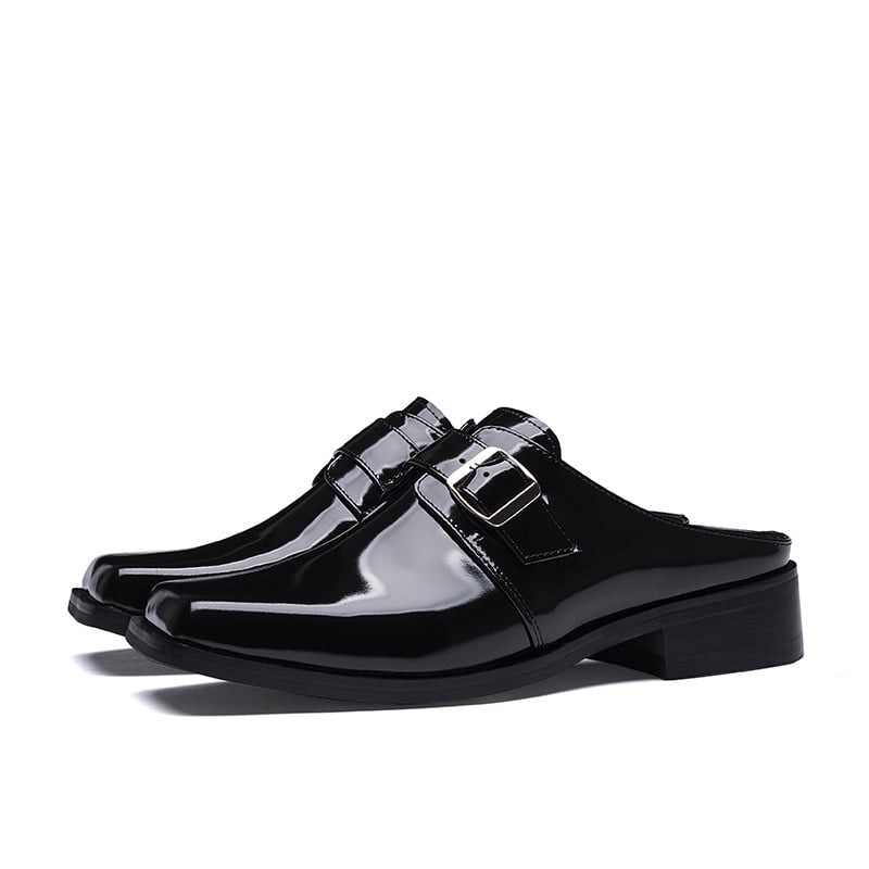 Muške papuče s zatvorenim prstom, gornji dio od kravlje kože, gumena potplata, slip-on, britanski stil