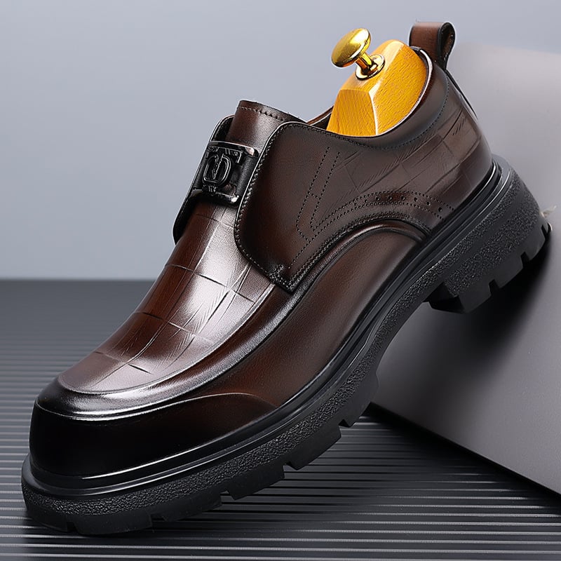Muške kožne Slip-On cipele za poslovni stil, gornji dio od prve klase teleće kože, podstava od svinjske kože, gumeni potplat, niski gornji dio, okrugli vrh