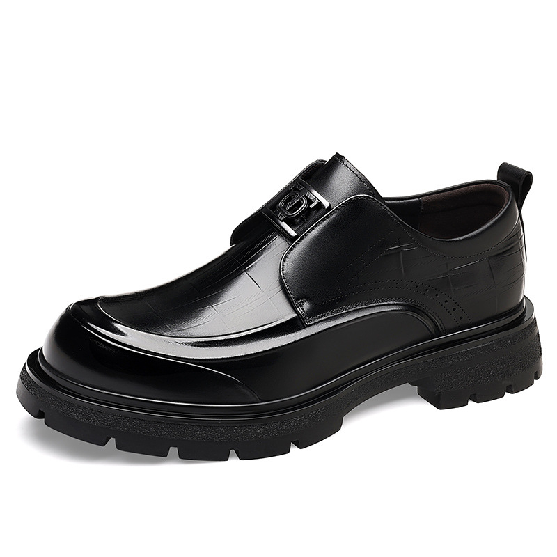 Muške kožne Slip-On cipele za poslovni stil, gornji dio od prve klase teleće kože, podstava od svinjske kože, gumeni potplat, niski gornji dio, okrugli vrh