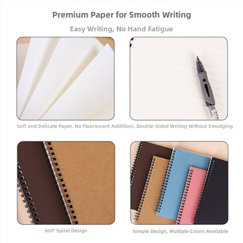 Σπιράλ σημειωματάριο από Kraft χαρτί, σειρά Kraft paper, 100 σελίδες, χαρτί 300 g/m², προσαρμοζόμενο