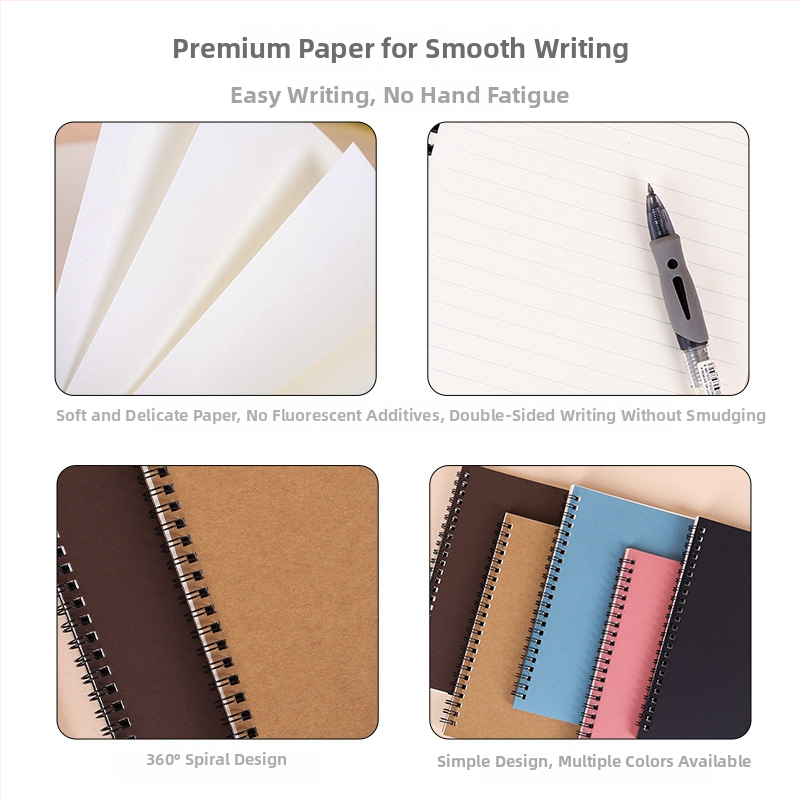 Σπιράλ σημειωματάριο από Kraft χαρτί, σειρά Kraft paper, 100 σελίδες, χαρτί 300 g/m², προσαρμοζόμενο