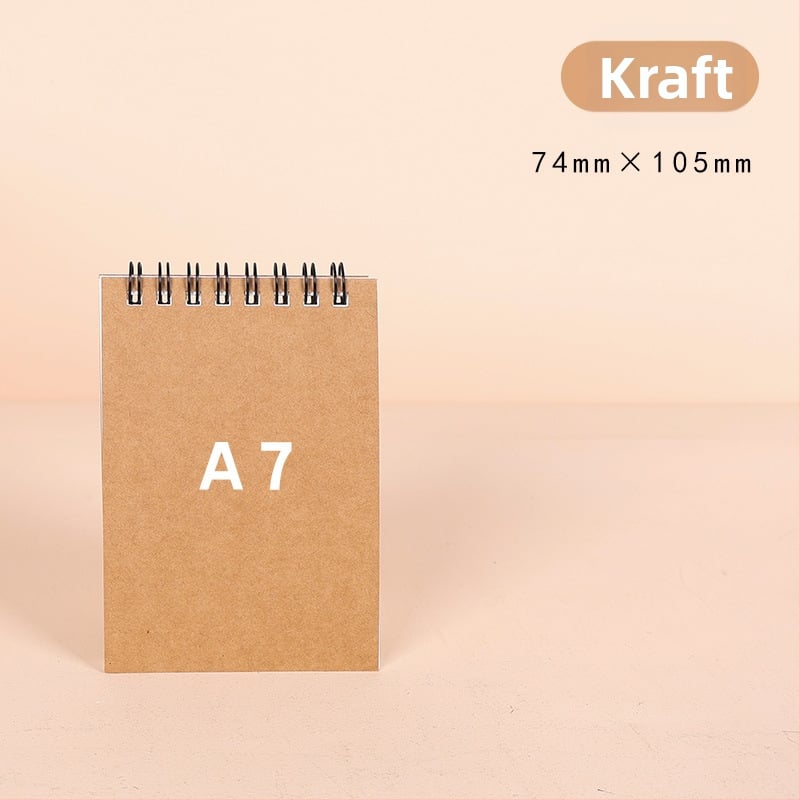 Σπιράλ σημειωματάριο από Kraft χαρτί, σειρά Kraft paper, 100 σελίδες, χαρτί 300 g/m², προσαρμοζόμενο