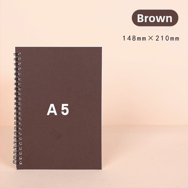 Σπιράλ σημειωματάριο από Kraft χαρτί, σειρά Kraft paper, 100 σελίδες, χαρτί 300 g/m², προσαρμοζόμενο