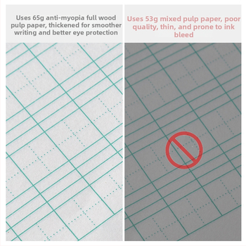 Упражнителна тетрадка Wenhai: едностранна книга за китайски йероглифи, математика, Пинин и решетка за писане на китайски йероглифи