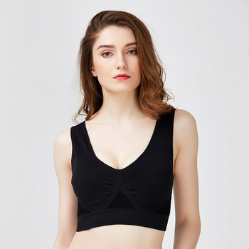 Prozračni sportski grudnjak od svile i dlake zeca, puna šalica, debeli kalupi, bez naramenica (svila; dlaka zeca; puna šalica; debeli kalupi; bez naramenica)