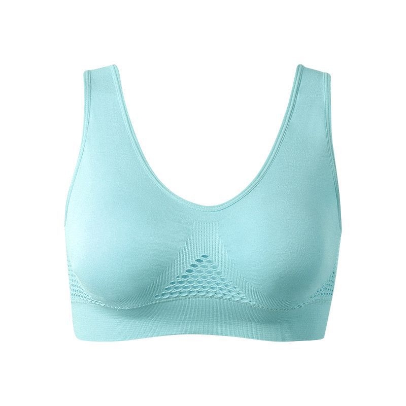 Prozračni sportski grudnjak od svile i dlake zeca, puna šalica, debeli kalupi, bez naramenica (svila; dlaka zeca; puna šalica; debeli kalupi; bez naramenica)