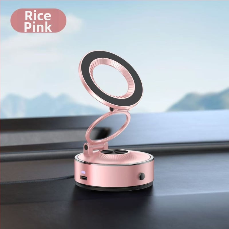 Автомобилен магнитен държач за телефон с вакуумно засмукване – 360° въртене, сгъваем дизайн, универсална съвместимост