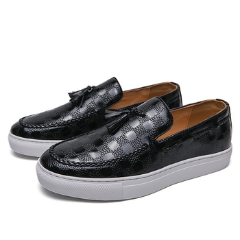 Muške cipele s resicama od umjetne kože, uski špicasti nos, slip-on, gumena potplat, PU podstava, poslovni stil