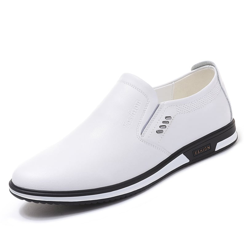 Muški kožni slip-on loaferi s gumom na potplatu, voskano kožu, podstava od svinjske kože, niski potpet 1–3 cm