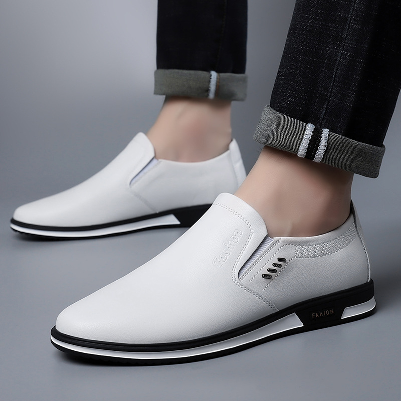 Muški kožni slip-on loaferi s gumom na potplatu, voskano kožu, podstava od svinjske kože, niski potpet 1–3 cm