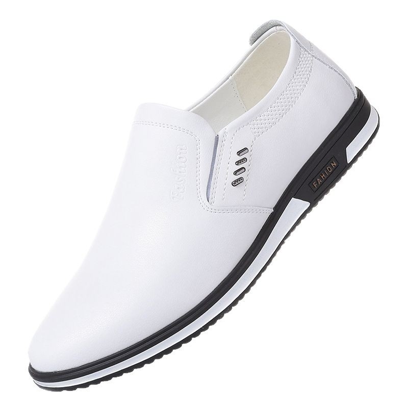 Muški kožni slip-on loaferi s gumom na potplatu, voskano kožu, podstava od svinjske kože, niski potpet 1–3 cm