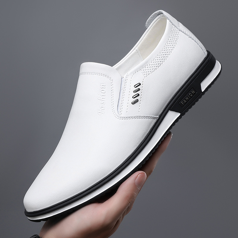 Muški kožni slip-on loaferi s gumom na potplatu, voskano kožu, podstava od svinjske kože, niski potpet 1–3 cm