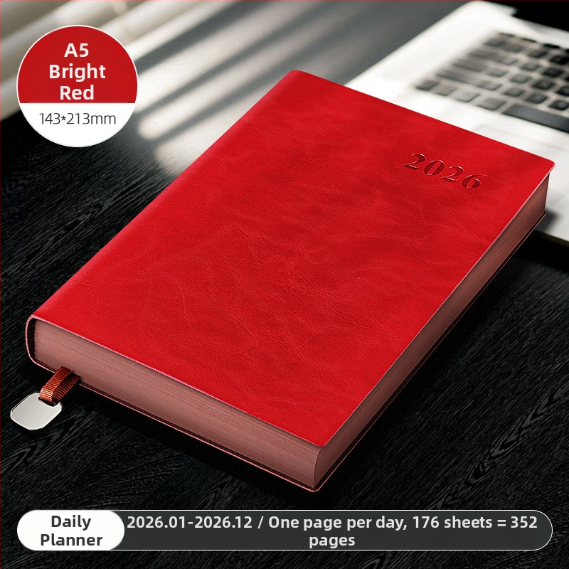 Bilježnica Qindeli s kožnim izgledom, francusko uvez, Dowling papir 80 g/m², 200–300 stranica, poslovni uredski stil