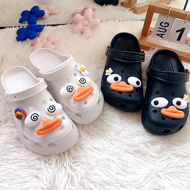Dekor za cipele s rupama (Crocs stil) – slatko karikaturalno lice, DIY odvojiva kopča, model 1-030, pogodna za sandale i papuče