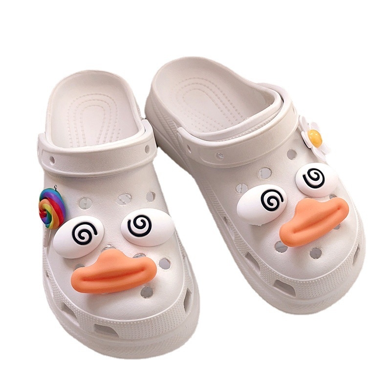 Dekor za cipele s rupama (Crocs stil) – slatko karikaturalno lice, DIY odvojiva kopča, model 1-030, pogodna za sandale i papuče