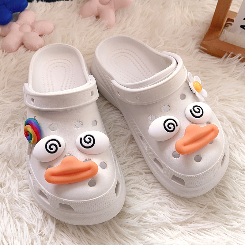 Dekor za cipele s rupama (Crocs stil) – slatko karikaturalno lice, DIY odvojiva kopča, model 1-030, pogodna za sandale i papuče