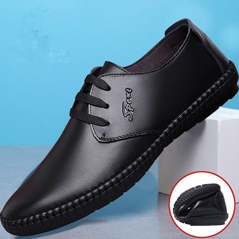 Muške Bean Shoes od PU kože, s remenom, okrugli vrh, ravna potpetica – engleski stil za poslovno-slobodno vrijeme