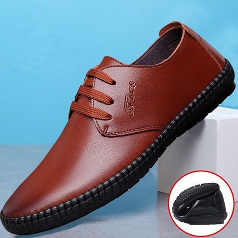 Muške Bean Shoes od PU kože, s remenom, okrugli vrh, ravna potpetica – engleski stil za poslovno-slobodno vrijeme